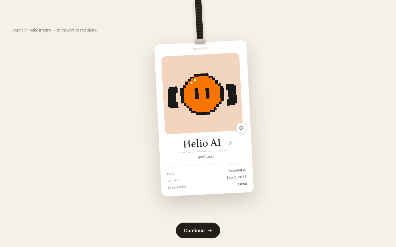 v8.15: the identity card hangs off a lanyard and swings back when you let go